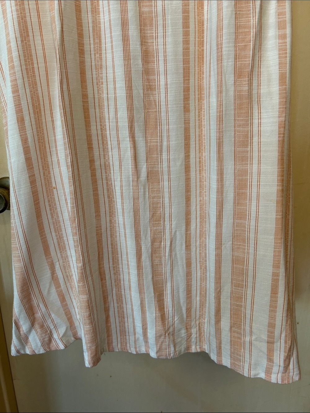 Roxy Peach and White Striped Button-Front Midi Dress size XS - Picture 9 of 11